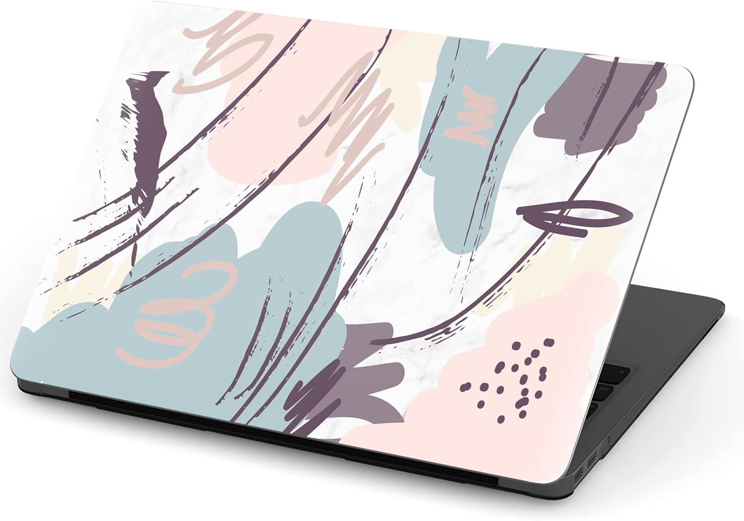 Mertak Hard Case Compatible with MacBook Pro 16 14 Air 15 13 inch M3 M2 M1 Mac 2024 2023 2022 2018 Painting Clear Pastel Abstract Art Marble Laptop Cover Print Modern Touch Bar Pink Plastic