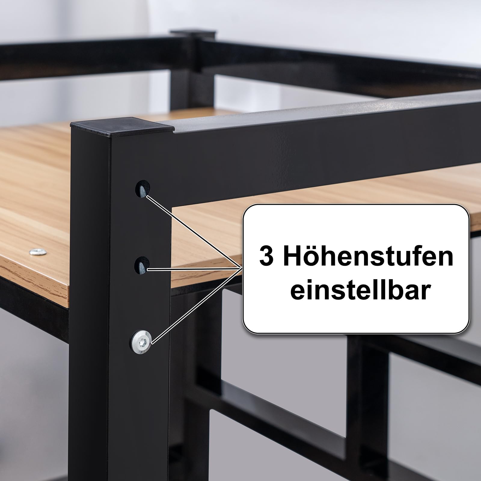 Waschmaschinenschrank, über dem Waschmaschinenregal, 3 Höhenverstellbar, Tragfähigkeit 300 kg, Schwarz