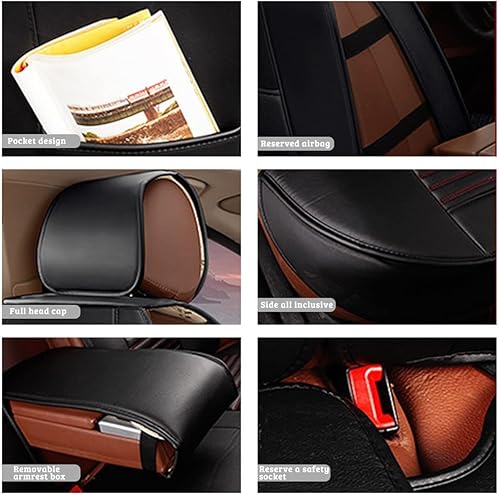 Miniatura 6 de Fundas de asiento de coche para Cadillac ATS CT6 XTS SRX XT5 CTS STS SLS DeVille Escallade Juego completo de fundas de asiento delantero trasero de