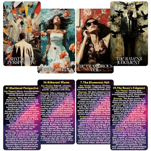 Qymagicz Echoes of The Soul Oracle Cards with Guidebook, 80 Oracle Deck Help You delve into The Realms of Introspection, Emotional Healing, and Spiritual Alignment