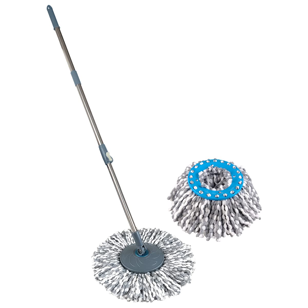 Primeway® Stainless Steel Rotating Spin Floor Mop with 2 Pcs 38cm Microfibre Mop Head Refill, 124cm, Grey (B08278HT5Q) Amazon Price History, Amazon Price Tracker