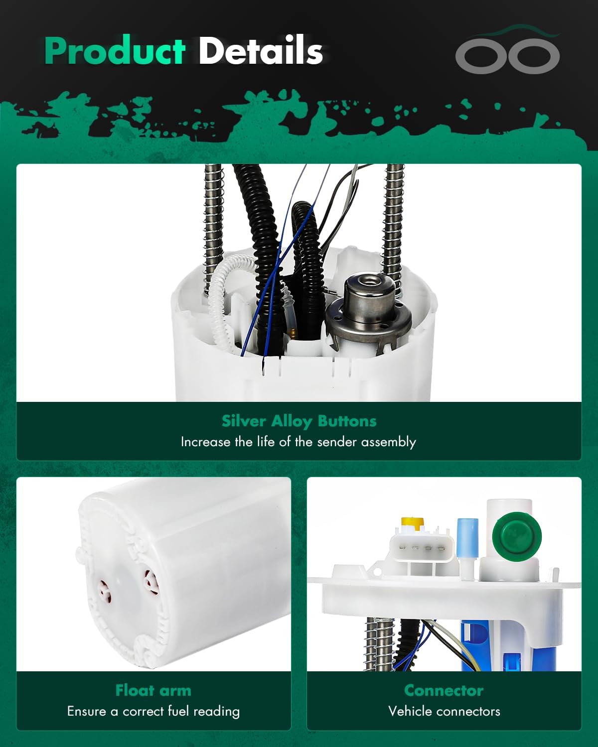 SCITOO Electrci Fuel Pump Assembly for Chevrolet Impala LS 2014-2015 L4 2.5L Sedan 4 Pins,for Chevrolet Impala LT 2014-2015 L4 2.5L Sedan 4 Pins