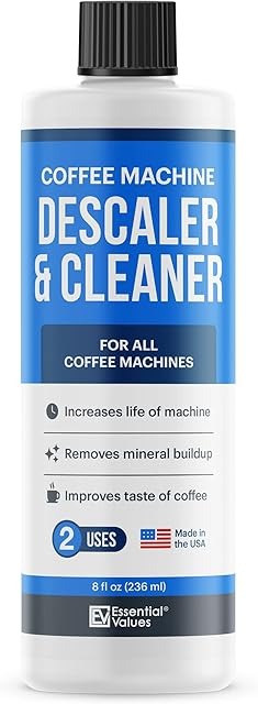 Universal Descaling Solution 236ml / 2 Uses, Designed and Compatible with Breville, L'OR, Sage, Nespresso, Delonghi and All Single Use Coffee and Espresso Machines, Coffee Machine Descaler | Essential Values