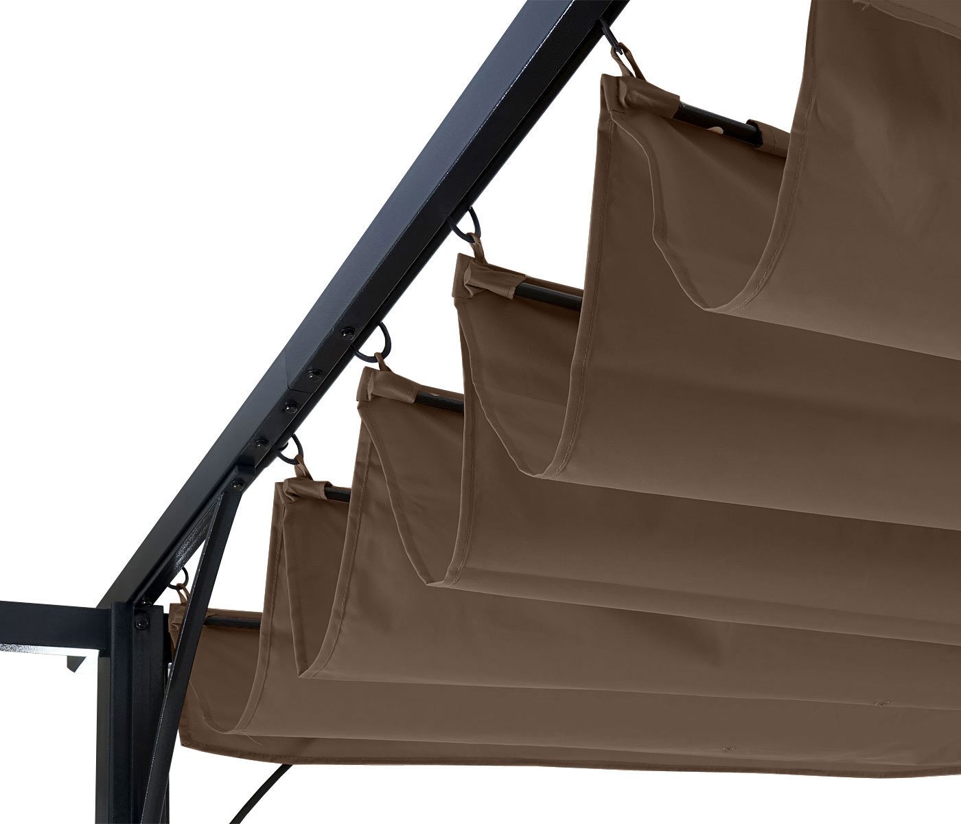 Zapasowa poszewka 370 x 300 cm na dach pergoli pawilonu HWC-C42 3,5 x 3,5 m – brązowo-taupe