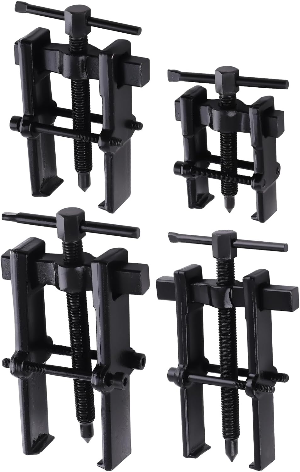 maXpeedingrods 2 Jaw Bearing Puller 2'' 3'' 4'' 6'', Adjustable Two Jaws Bearing Puller Tool, CRV Steel Bearing Gear Remover Separator Tool for Removing Bearings, Pulleys, Flywheels, 4PCS