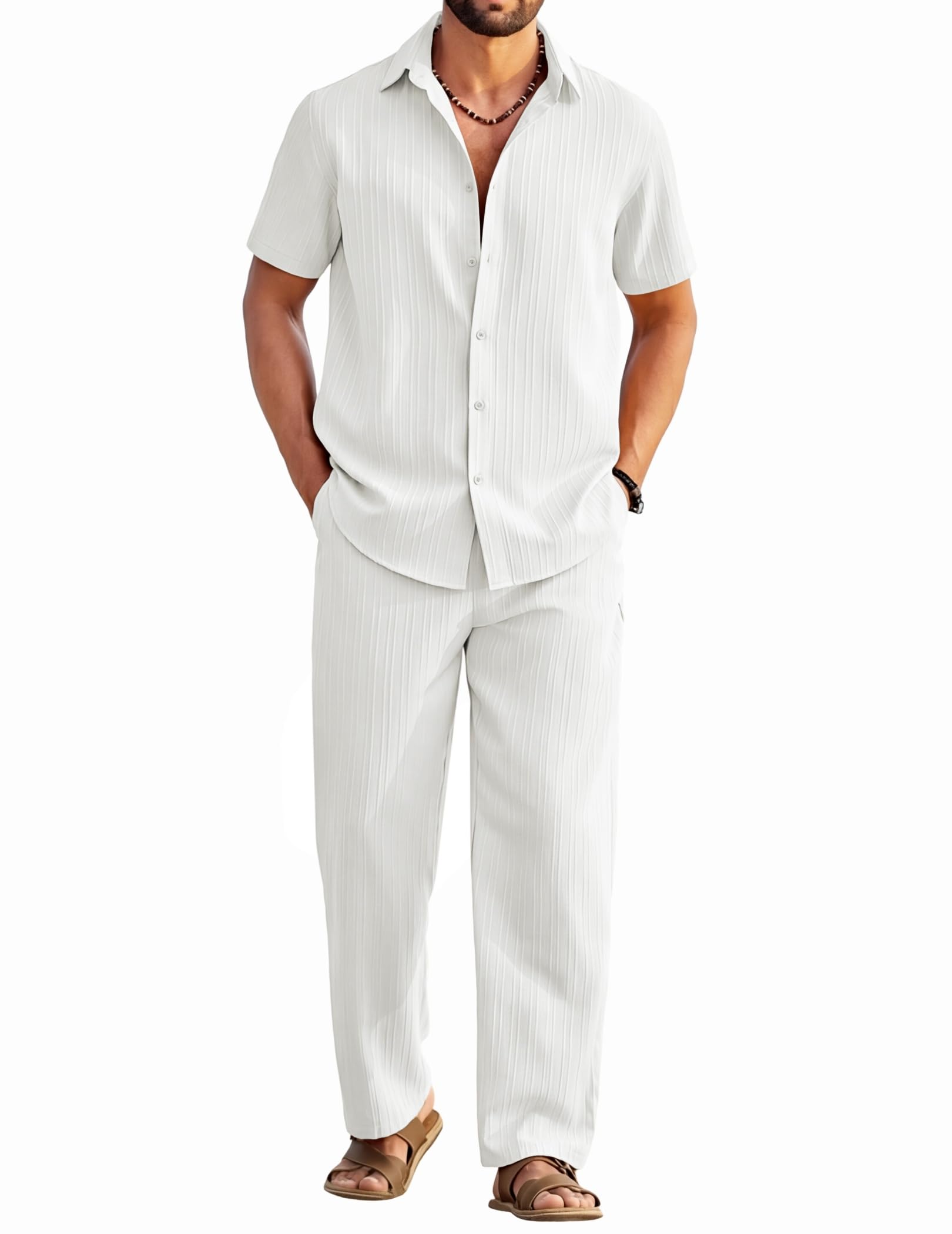 Photo 1 of **See Clerk Notes**COOFANDY Men's 2-Piece Beach Outfit