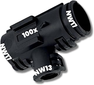 Kalitec - Distribuidor en T (100 unidades, forma B NW 17-13-17, color negro, distribuidor de poliamida 66, cierre a presión, tubo corrugado, aplicación industrial, reutilizable)