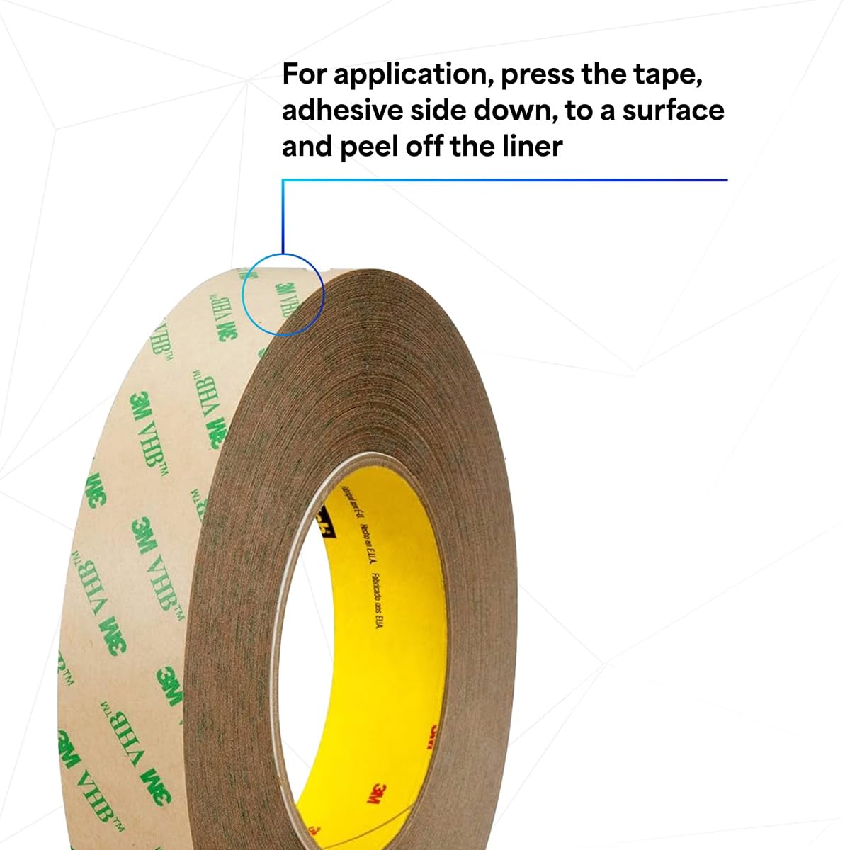 TapeCase Cinta adhesiva de transferencia de alto rendimiento, convertida en rollo de 3 m de 467 MP, 22,86 x 152,4 m