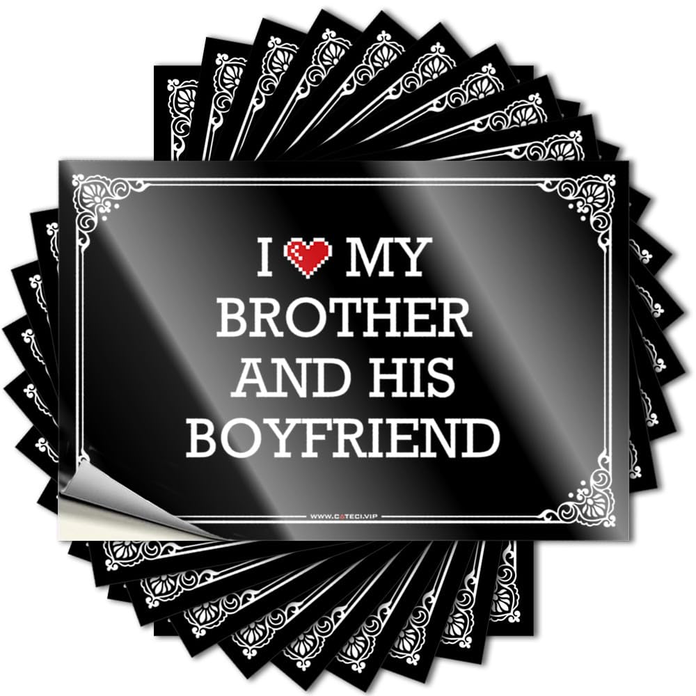 Encouraging Decal Aesthetic Decals, Backyard Accessories Cute Pattern Design for Gamer Notebook | Case Removable Vinyl I Love My Brother & His Boyfriend(12X18CM)