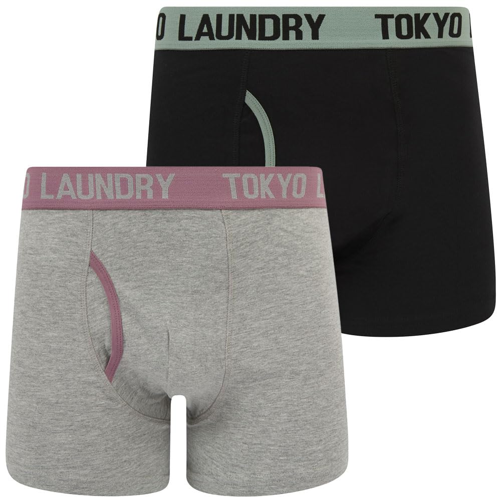 Tokyo Laundry Men's 2 Pack Gift Box Stretch Cotton Boxer Shorts Set
