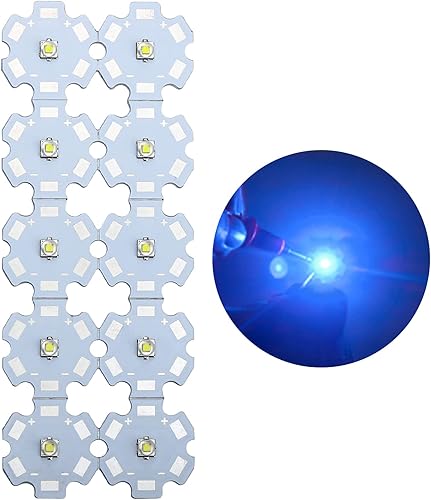 Paquete de 10 cuentas de chip LED azul de 3 W con PCB base AL para luz de pinspot de bola de espejo