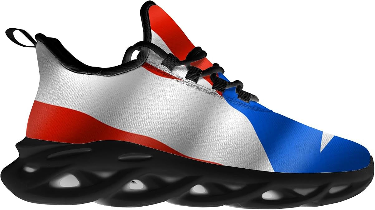 Men's Women's Puerto Rico Flag Sneakers Puerto Rico Shoes Running Walking Tennis Shoes