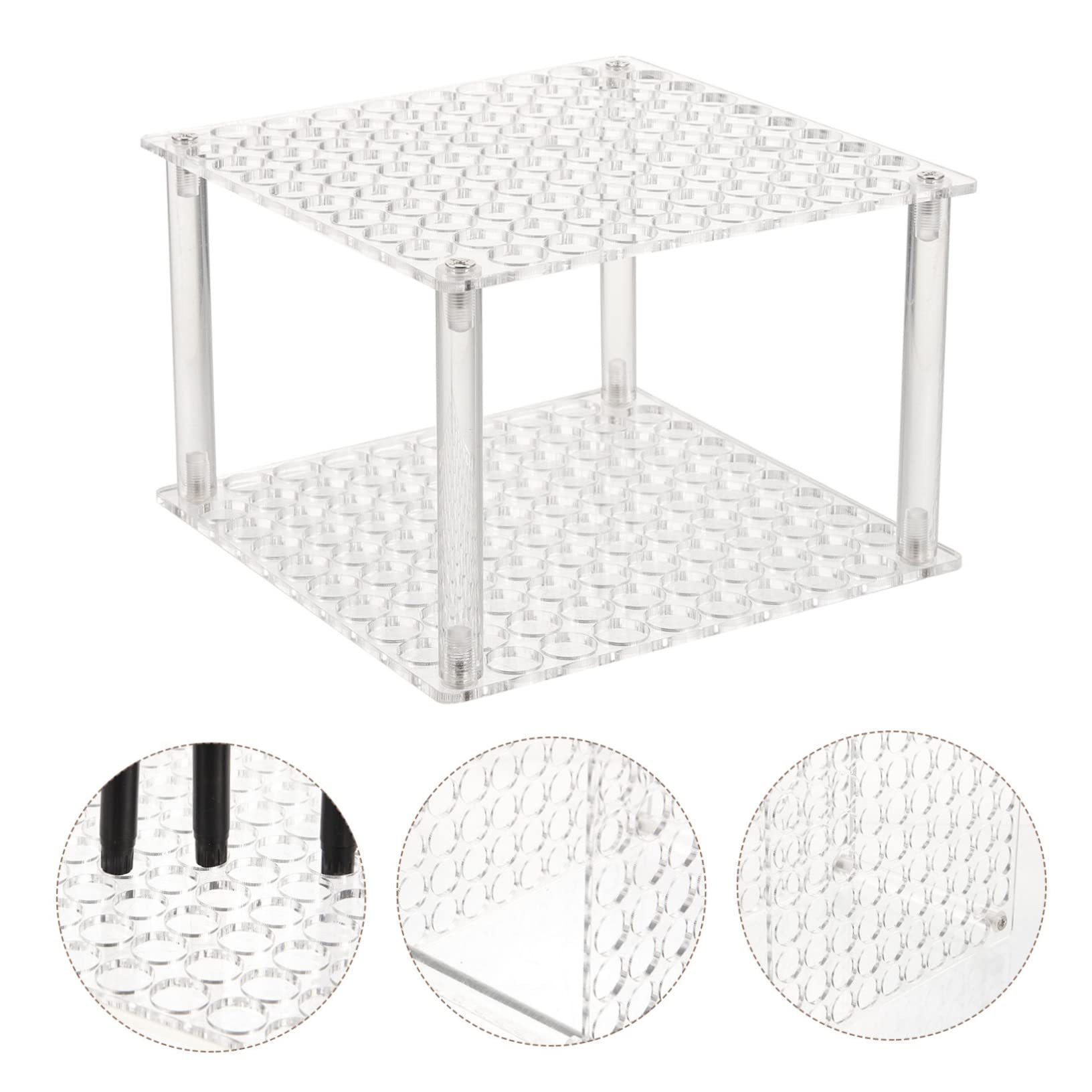 DOITOOL 4 Pezzi Portapenne Acrilico con Scomparti Multipli Organizer Scrivania per Penne Matite e Pennelli Supporto Resistente per Ufficio e Casa Organizer Penne Scrivania Ufficio