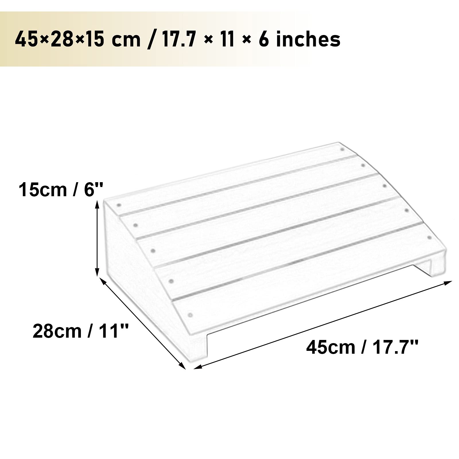 Poggiapiedi Legno Massiccio Ergonomico Poggiapiedi Inclinato Anti Scivolo, sotto La Scrivania Sgabello per Supporto per La Postura Seduta, Casa Ufficio, Regali di Natale
