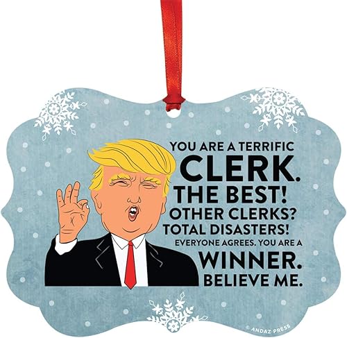 Miniatura 18 de Andaz Press Presidente Donald Trump Fancy Frame Recuerdo Adorno de Navidad, Regalo de broma de Técnico de Farmacia, 1 paquete, divertidas ideas