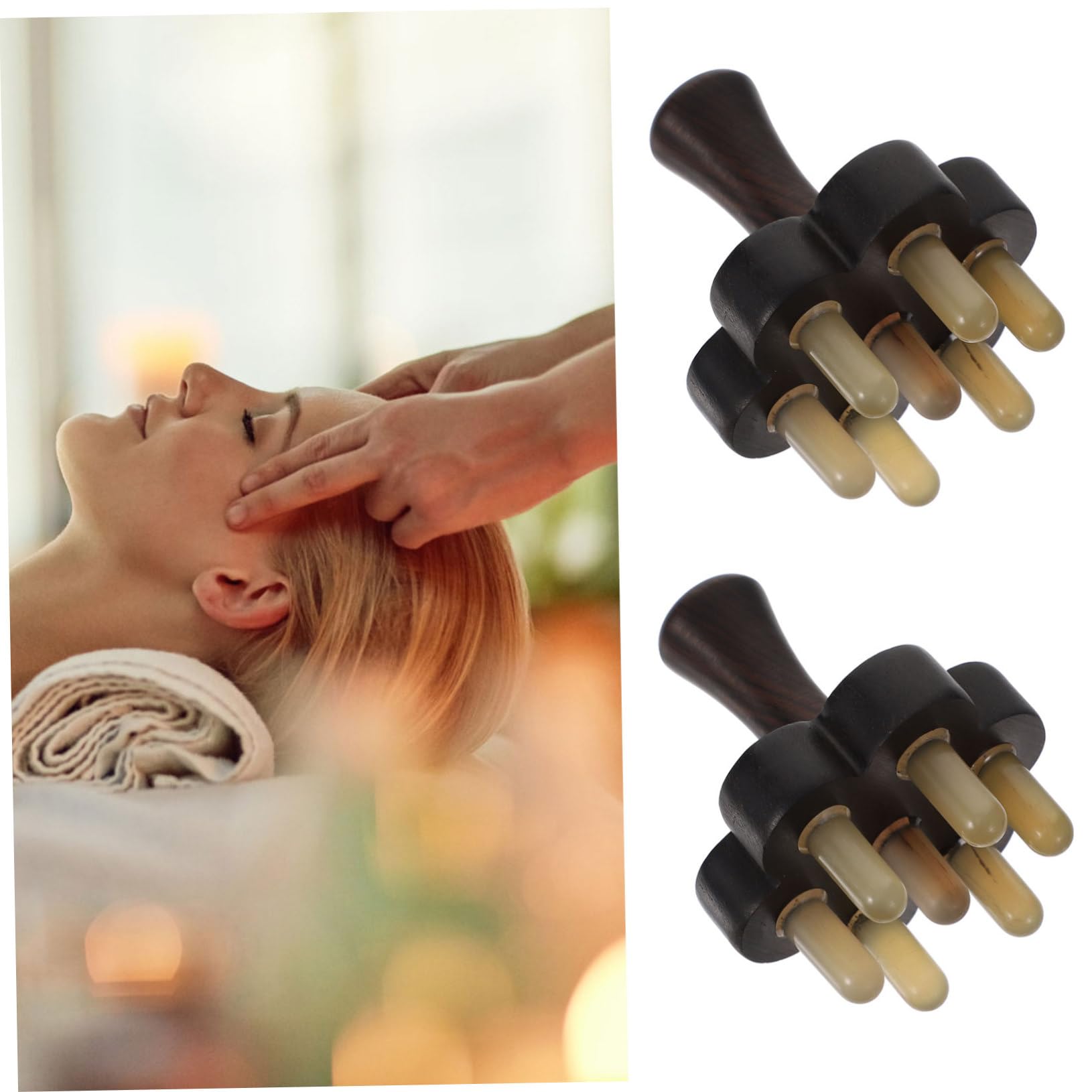 Masajeador de Cabeza y Cabelludo con Diseño de Puntas Cepillo de Masaje Antielectrostático para Espalda y Cuerpo Herramienta Manual para Mejorar Circulación y Relajación
