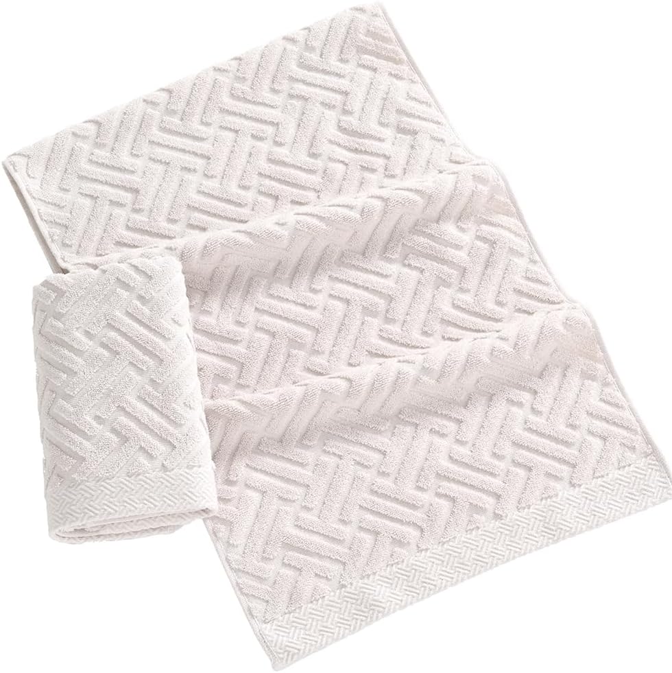 White Hand Towels Set of 2 Super Soft 100% Cotton T-Striped Pattern Decor Quickdry Absorbent Hand Towel for Bathroom Kitchen Hotel Spa Guestroom 13"x29" - Image 9