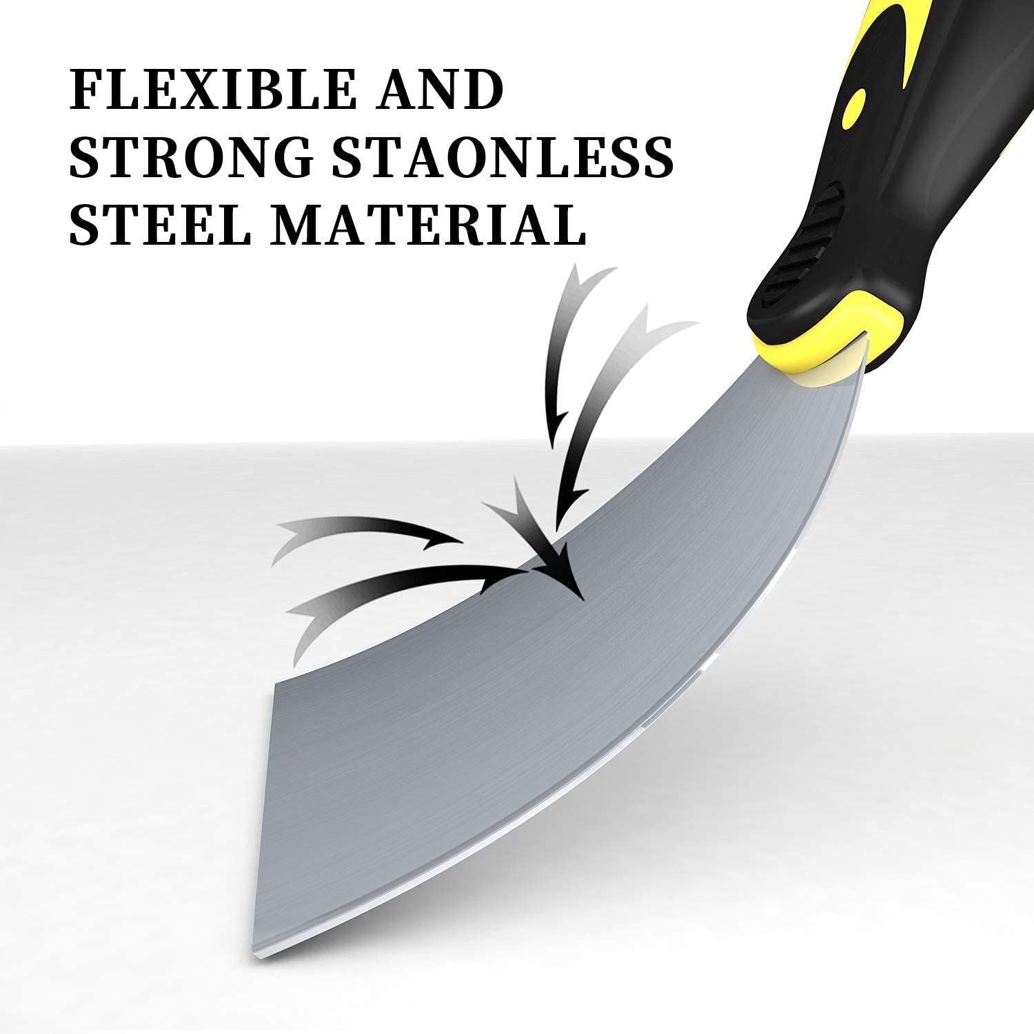 HiFam Putty Knife Blade Scrapers | Putty Knives | Putty Knife Set | Plaster Scraping | Drywall Decals Patching | Spackle Metal Scraper Tool for Drywall Finishing | (4 Pack, 5", 4", 3", 2" Wide) 2