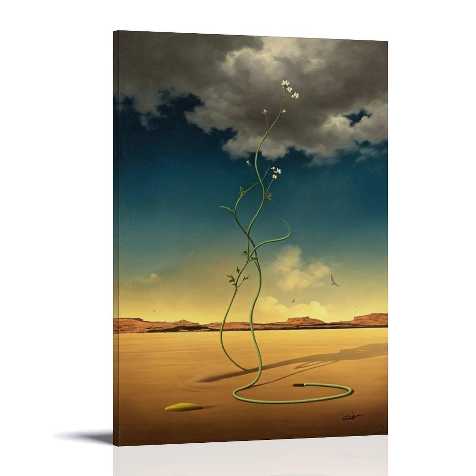 MGHTGRWE Dali Surreal Abstract Realm (3) Poster Wall Art Canvas Vintage Aesthetic Painting Decor for Rooms 08x12inch Frame-style