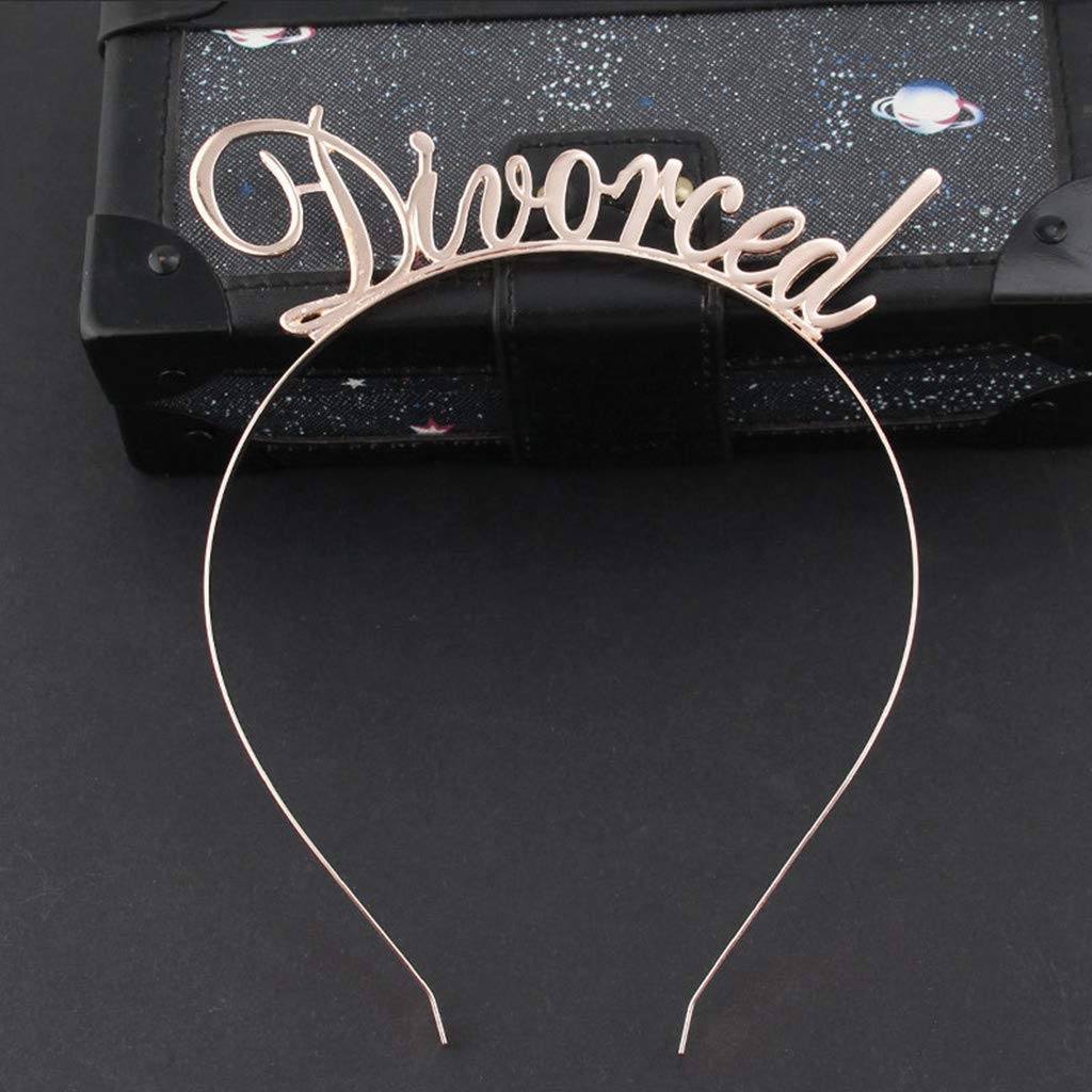 Metal Headband Funny Divorced Letters Tiara Hair Hoop Single Women Break up Gift Rose Gold image 3