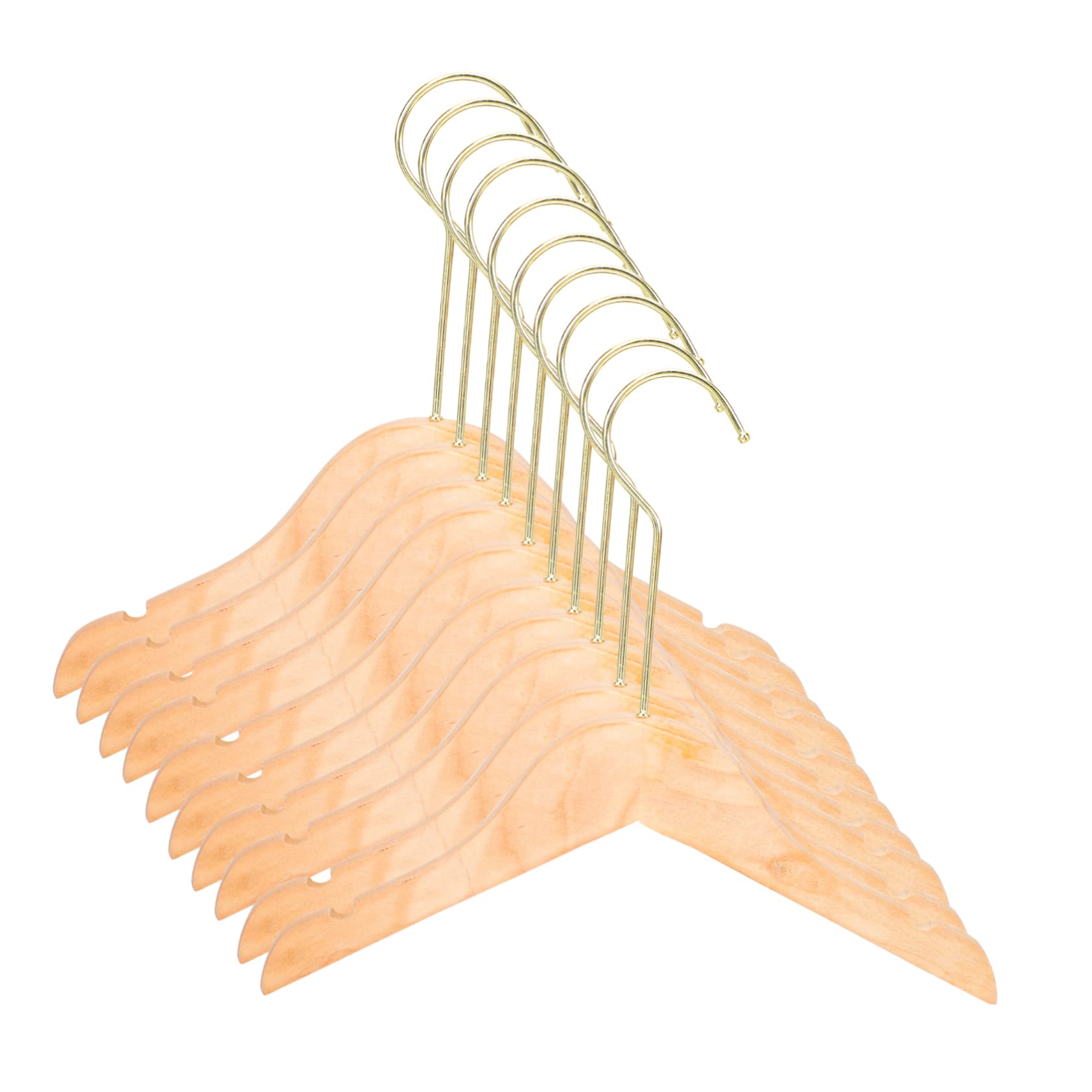 Cabilock Long-Lasting Wooden Baby Hangers 10pcs Boys and Girls Coat Hangers for