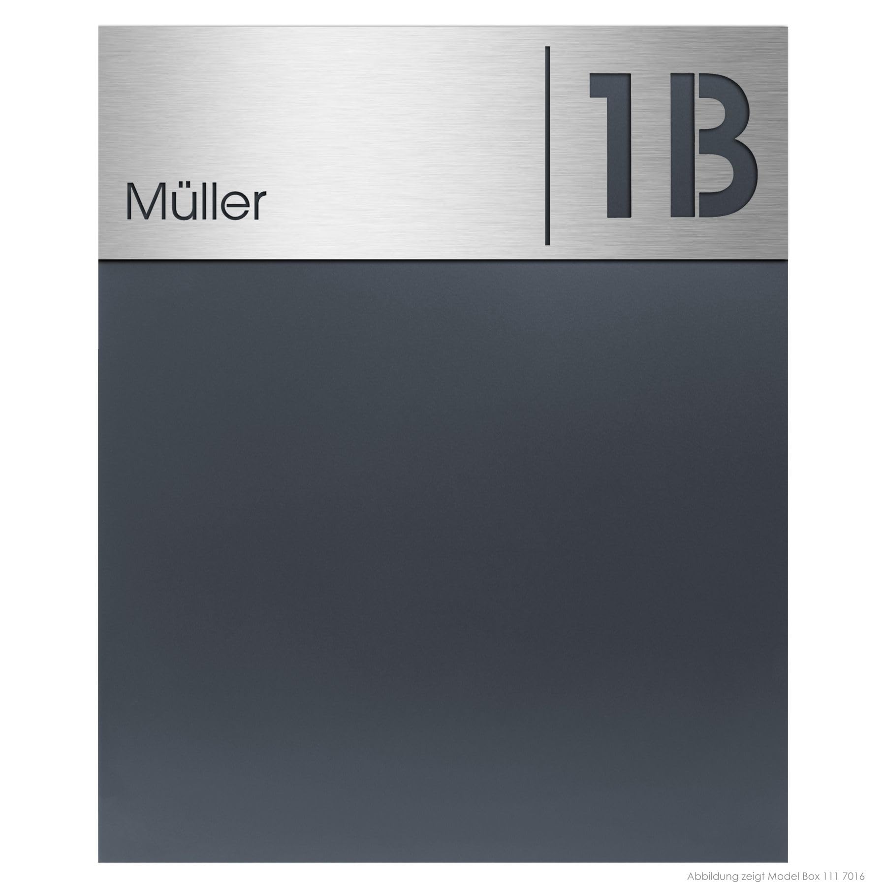 MOCAVI Stick 330 Briefkastenschild Edelstahl V4A passend für Box 111, 116, ZBox 111, SBox 311, 315, PBox 65F und 65MS