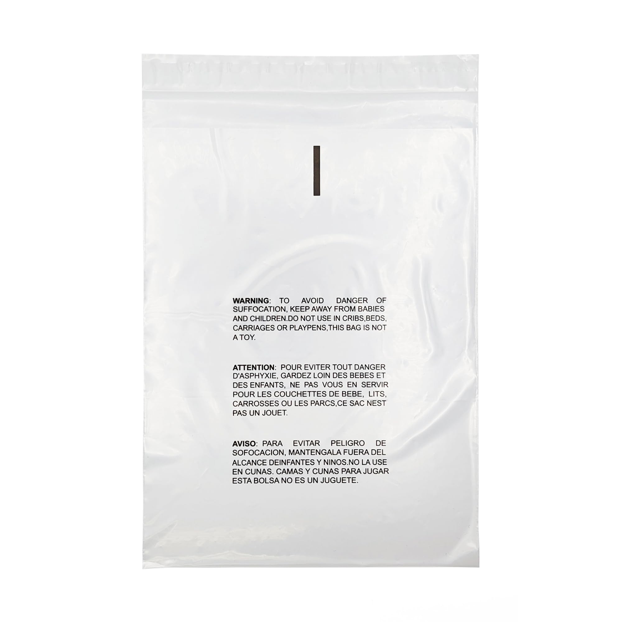 Plastic Resealable Bag, Clear Suffocation Warning Poly Bags, 5 x 7 Inch, 1.5 Mil, 1000 Pack