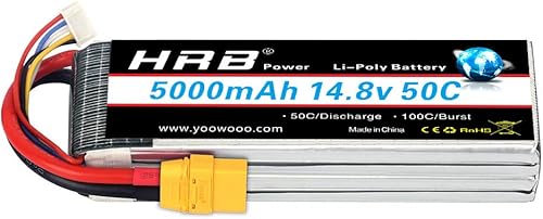 HRB 4S 5000mAh Lipo Batería XT90 50C 14.8V RC Lipo Batería Compatible con RC Car Truck Helicóptero Avión Quadcopter Barco