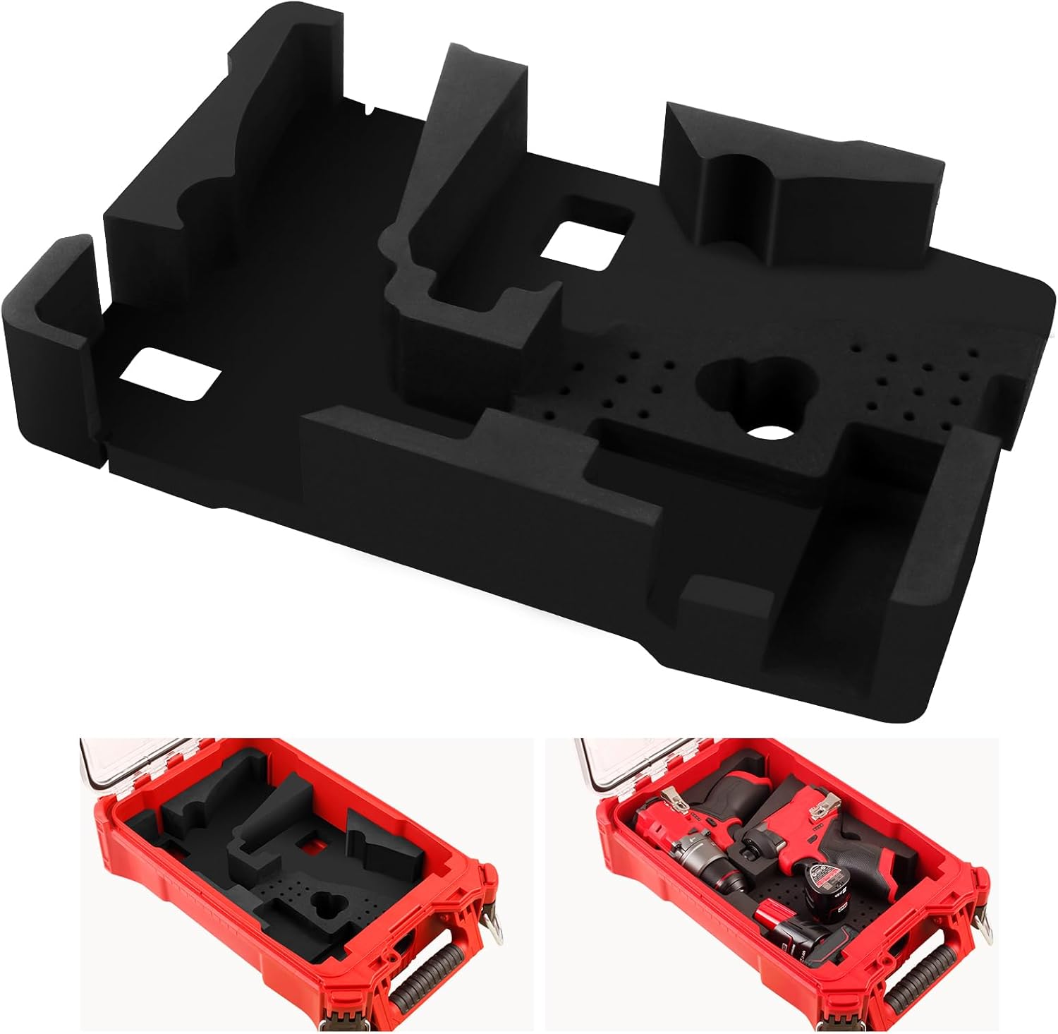Suitable for 8435 series tool boxes, EVA precision cut foam lining, suitable for third generation series tools and accessories, compatible with electric drills and screwdrivers (black lining)。