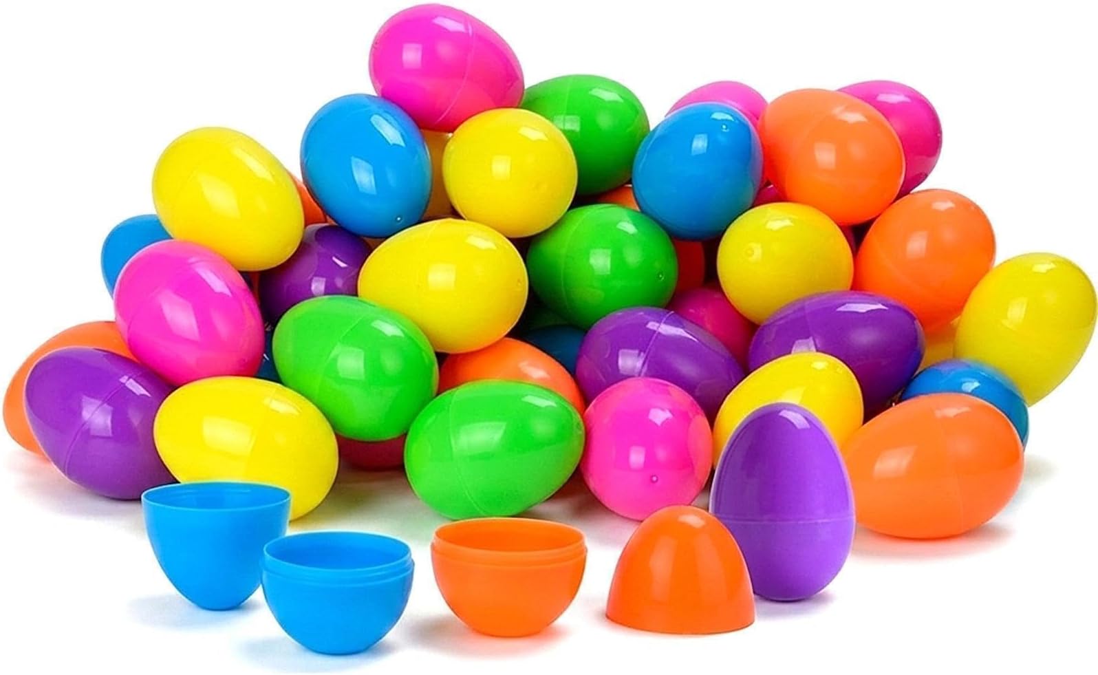 50 Pieces 2.52" Plastic Easter Eggs, Fillable Easter Eggs for Egg Hunt