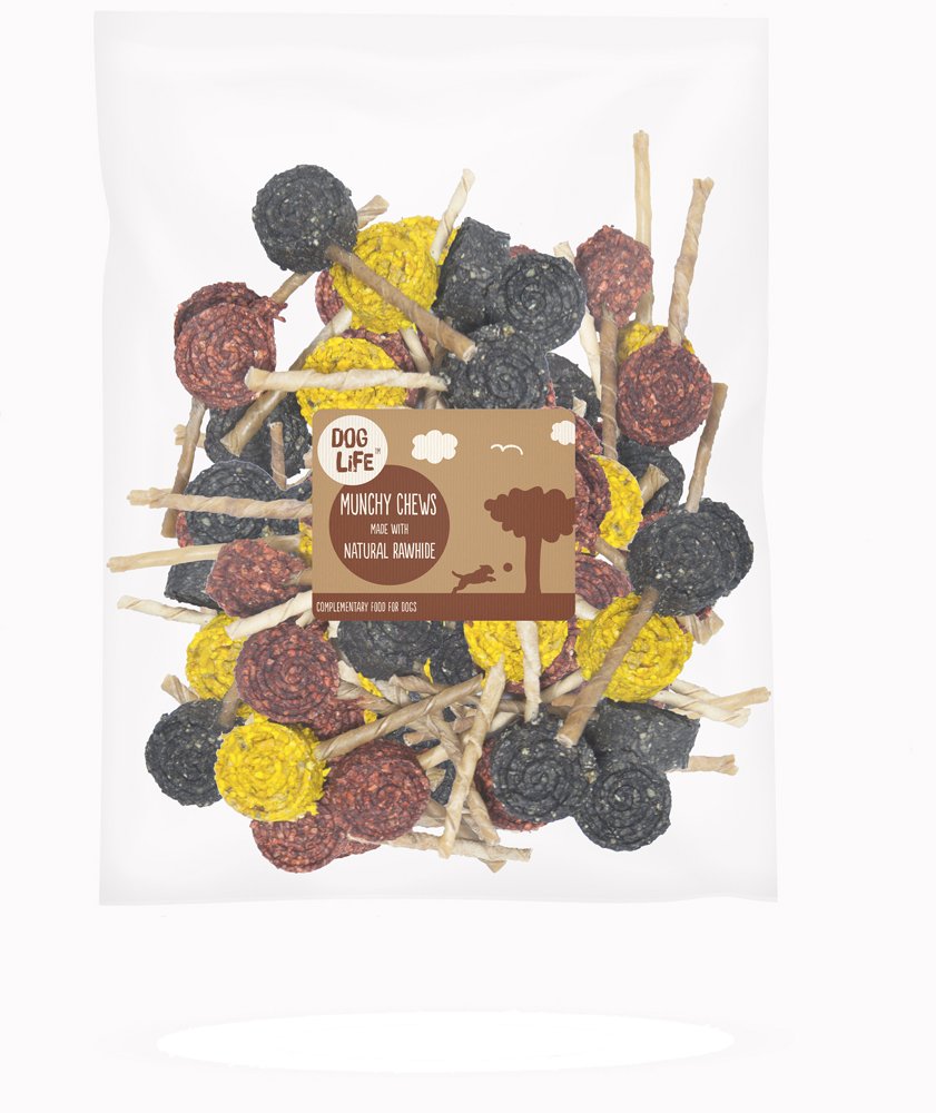 Dog Life Rawhide Munchy Lollipop, 50-Count