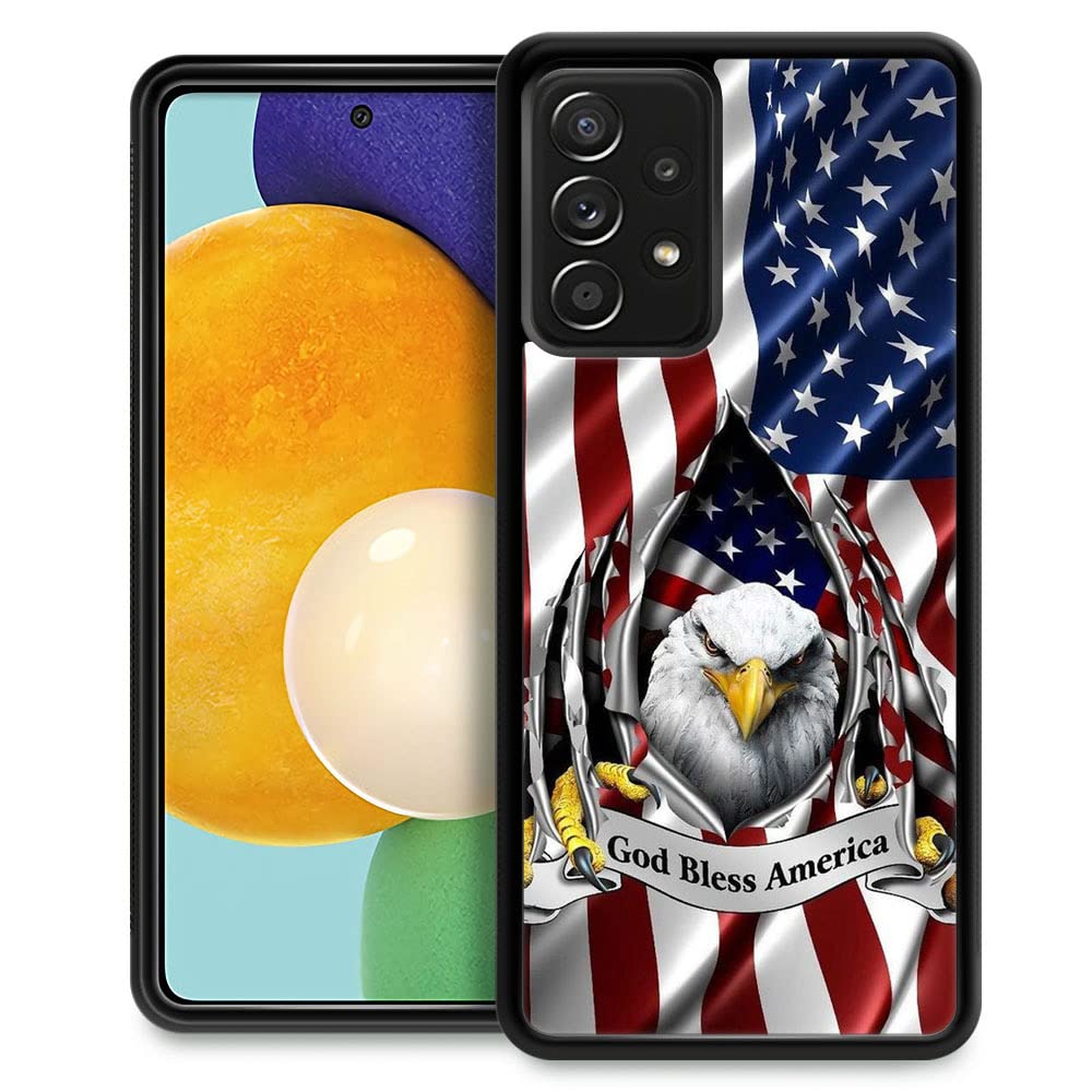 Compatible with Samsung Galaxy A53 5G Case,American Flag Eagle Rip Galaxy A53 5G Case Pattern for Boys Man,Soft TPU Bumper Shockproof Cover 6.5-inch