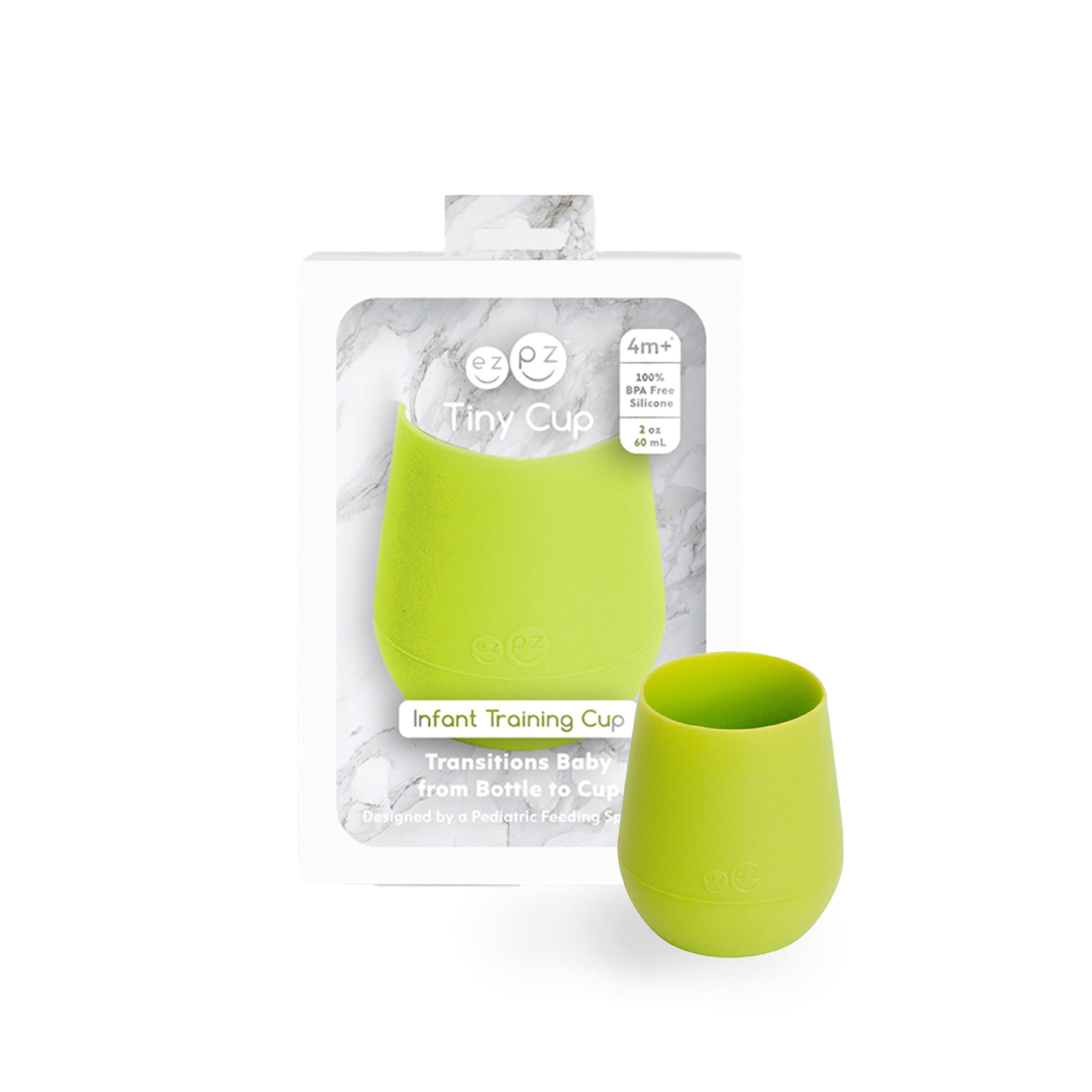 ezpz Tiny Cup - 100% Silicone Training Cup for Infants - Designed