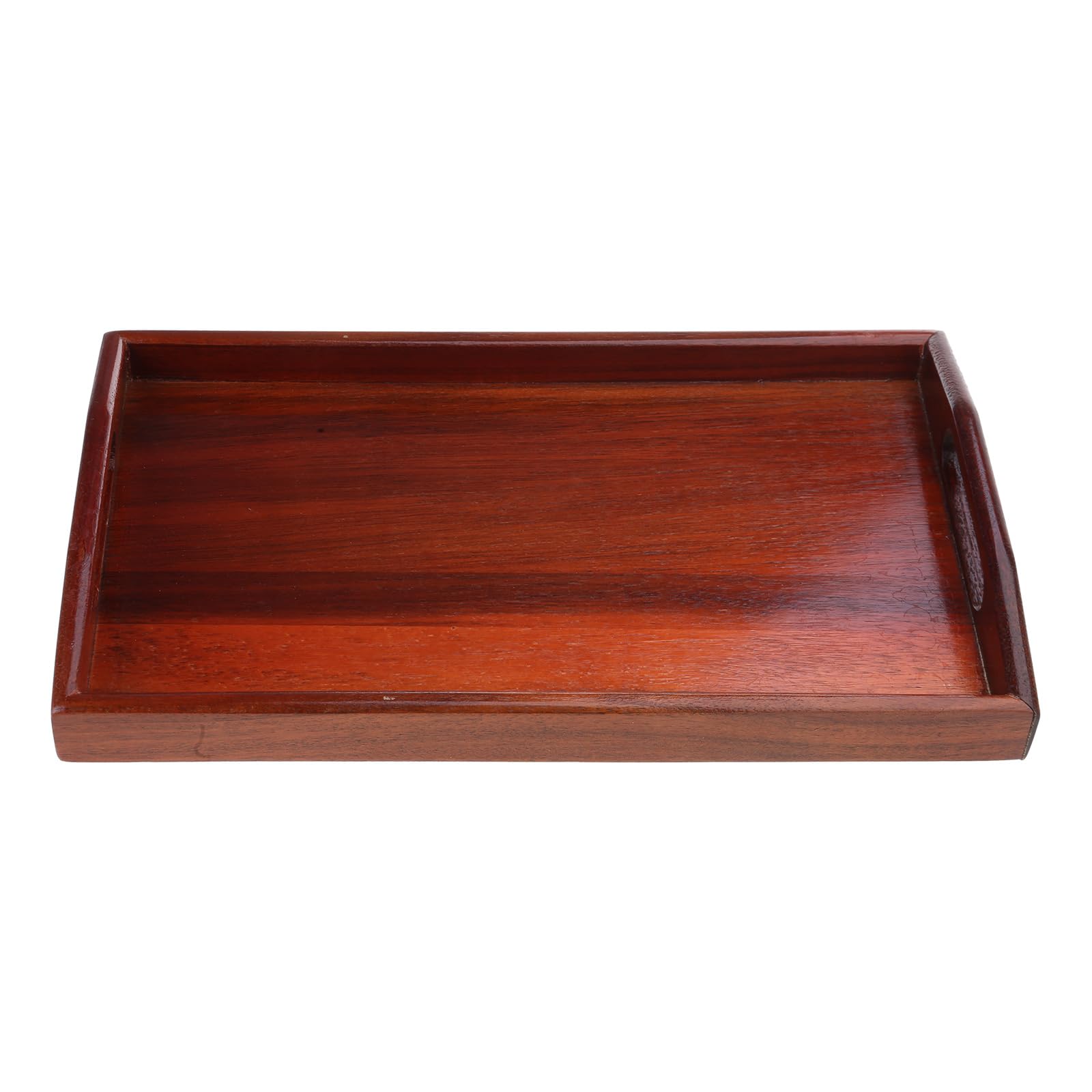 Wood Serving Tray for Breakfast or Snacks Rectangle Pallet with Handles Kitchen Storage Accessories Black Wood Tray