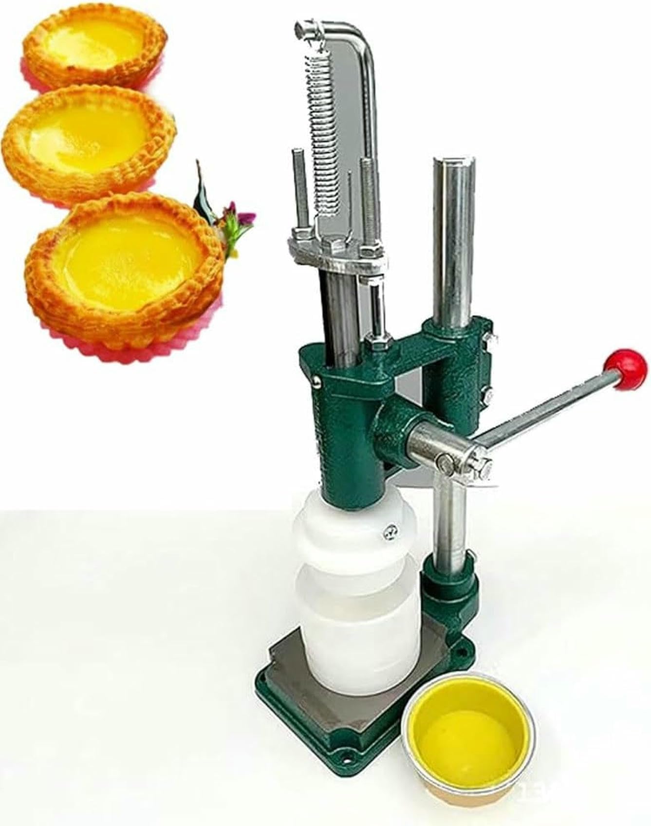 asdchZen Egg Tart Shell Press Machine, Manual Egg Tart Forming Machine With Mold, Hand Press, Egg Custard Tart Skin Making Tool~/