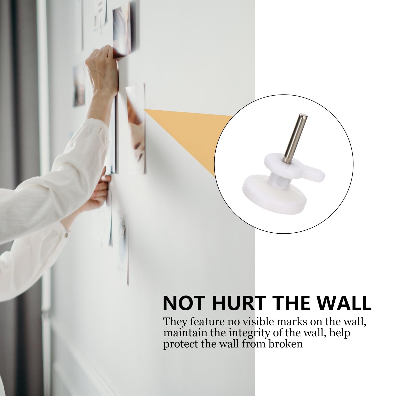 MILISTEN Lot De 100 Crochets Invisibles En Plastique Pour Cadre