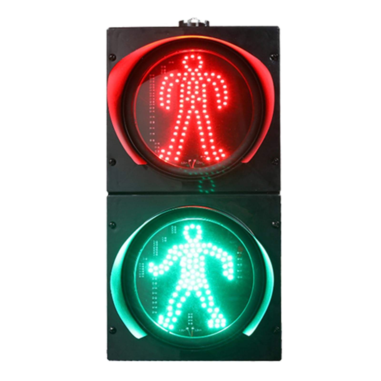 Lampka świetlna dla pieszych w kształcie humanoidalnego – 200 mm, czerwona/zielona, na wędrówki dla pieszych, bramy kampusowe, plac budowy, centra handlowe – 12 V lampka kontrolna prądu