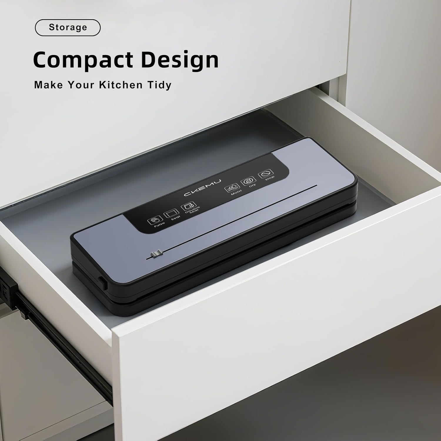 Food Vacuum Sealer Machine, 8-in-1 Food Sealer, Compact Design, 10s Sealing, Dry, Wet, Seal, Double Seal Mode, Built-in Cutter, with 20 Vacuum Bags