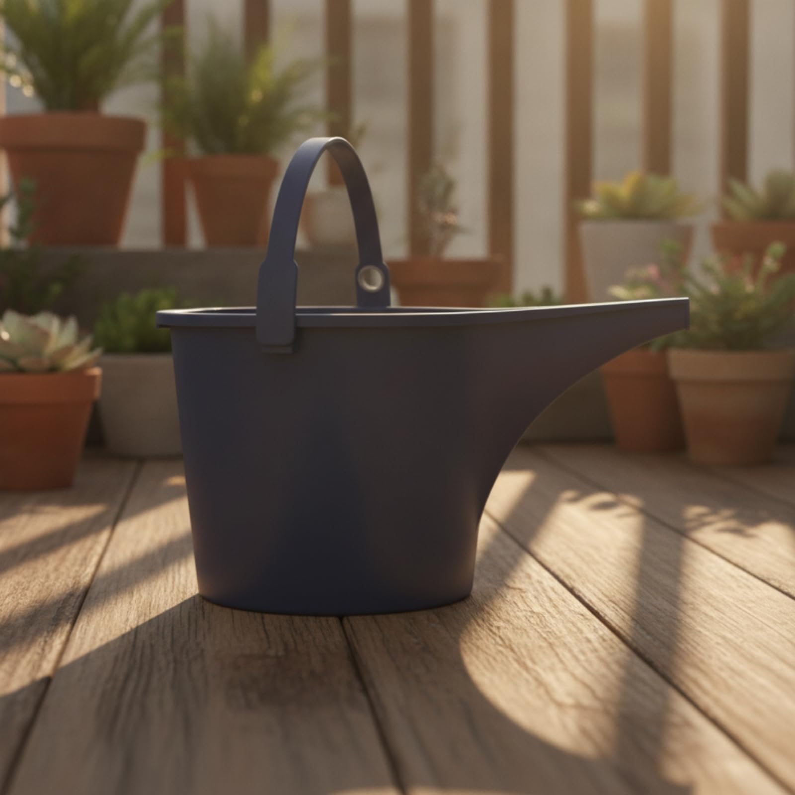 Gießkanne Garten Gießbehälter Bewässerungskanne Wasserkanne mit Langem Auslauf aus PP für Kontrolliertes Gießen Ohne Spritzen Ergonomisch Geformter, Dunkelblau | Groß, präzise, Kunststoffgießkanne, für Garten, Terrasse, Pflanzenliebhaber