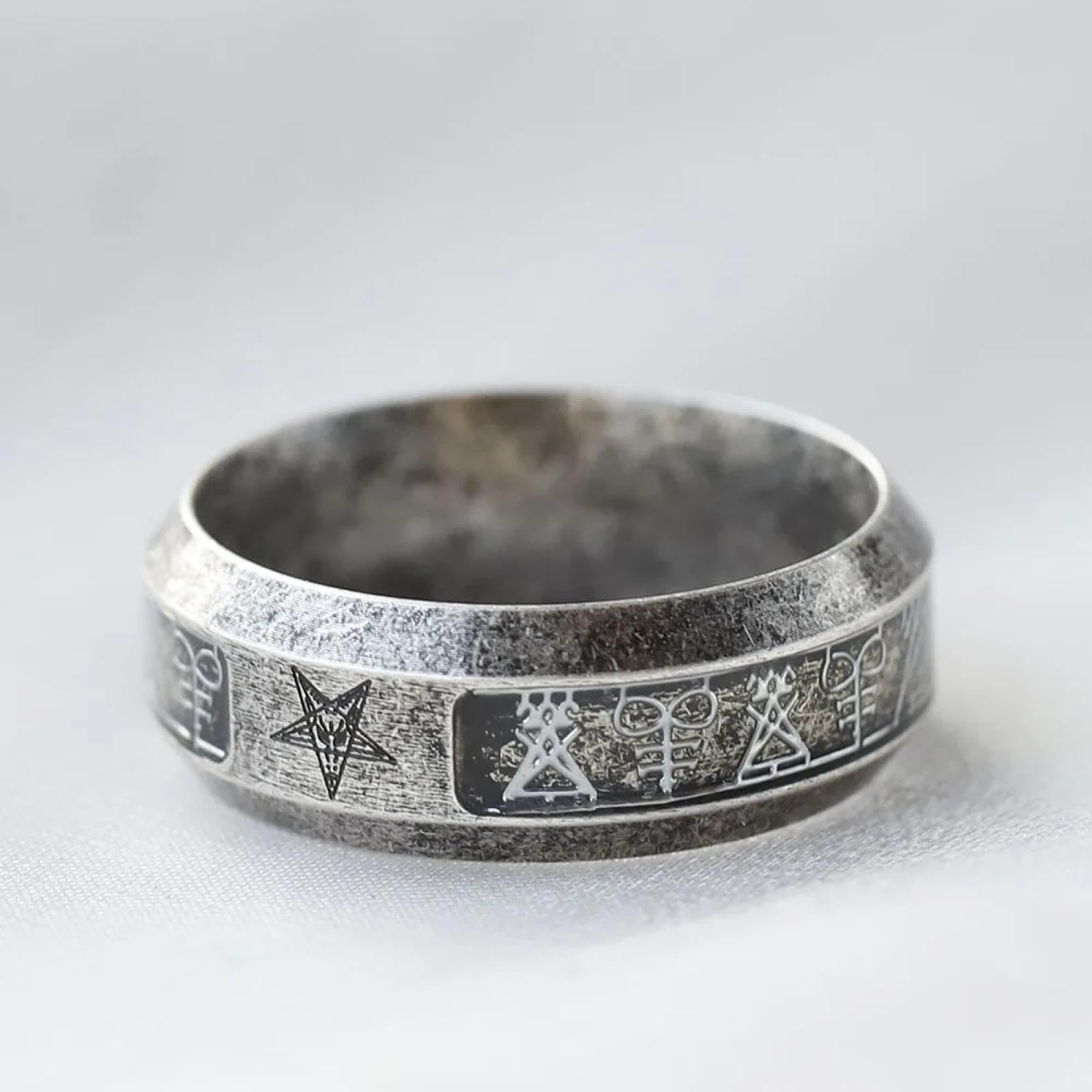Ring Ringe Damen Bijouterie Herren Vintage Ring Lucifer Satan Siegelring Für Männer Mit Anubis Fashion Punk Schmuck
