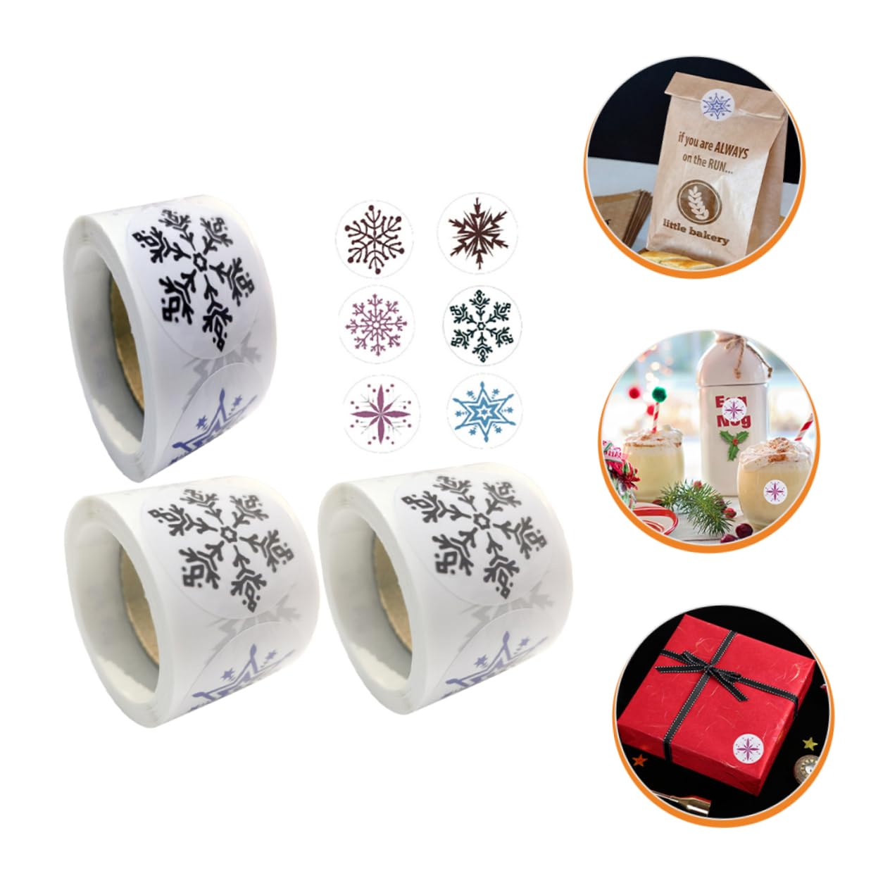 Tofficu 12rotoli Adesivi Natalizi Adesivi Decorativi Per Imballaggi e Chiudipacchi Per e Decorazioni