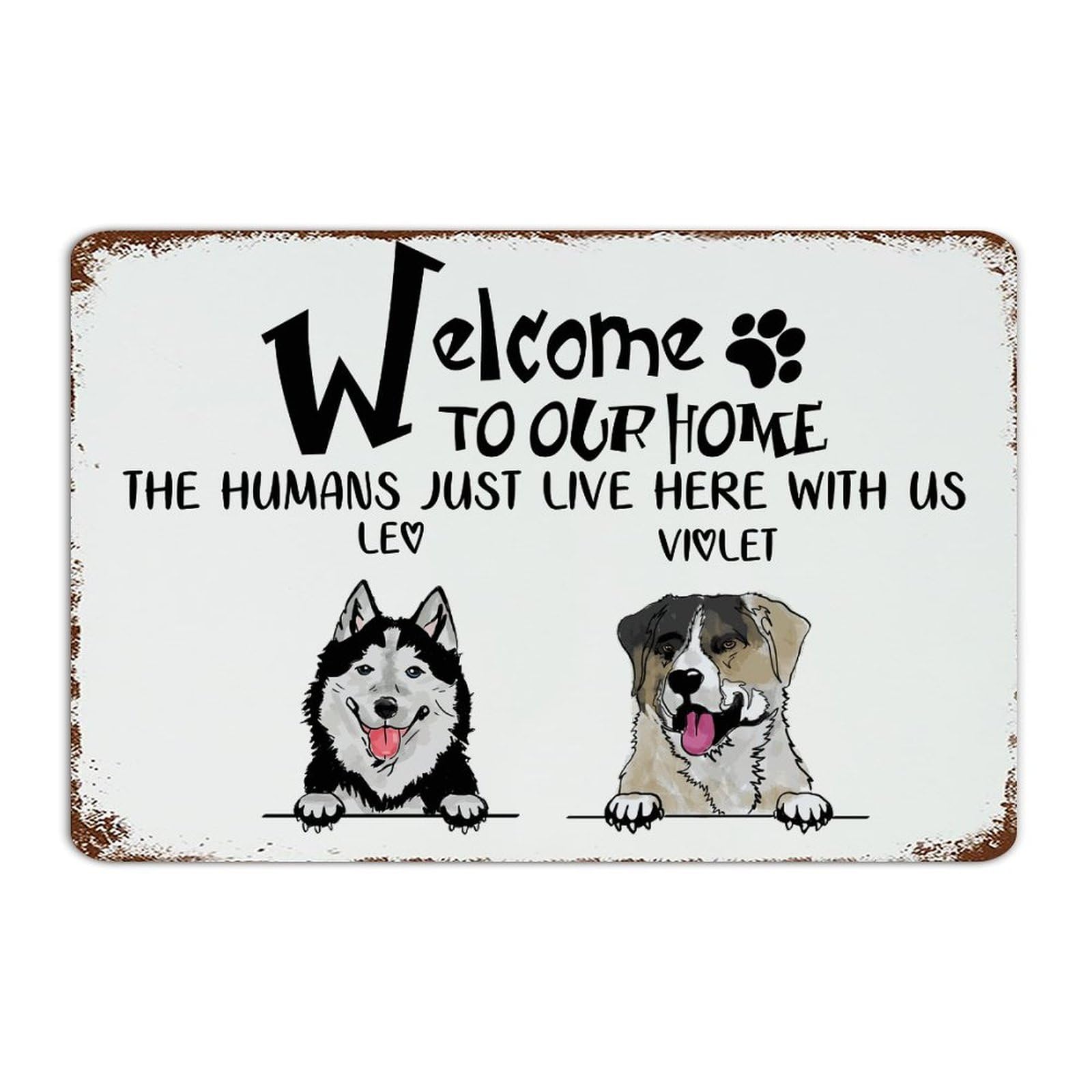 Plaque en métal vintage Welcome to Our Home décoration murale