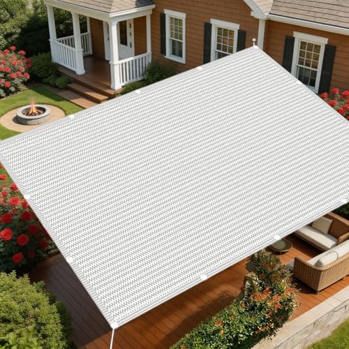 Filet dombrage rectangle protection UV 95% blanc avec œillets pour jardin - 2