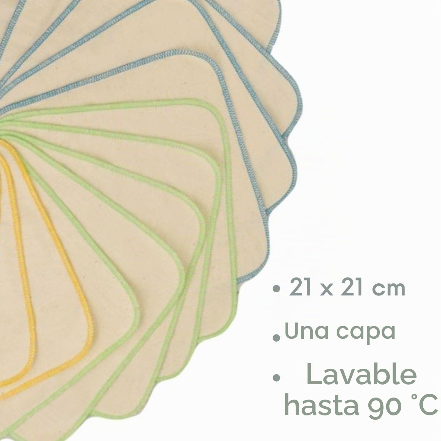 avo + cado Toallitas de franela de algodón orgánico de una sola capa, 15 unidades, reutilizables para bebé, como reemplazo para toallitas húmedas, multicolor y veraniego