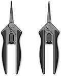 AC Infinity 6.6” Stainless Steel Pruning Shear 2-Pack, Lightweight Ergonomic Design, Straight Precision Blades with Nonstick Teflon Coating for Gardening, Hydroponics, Grow Tents