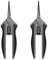 AC Infinity 6.6" Stainless Steel Pruning Shears 2-Pack | Ergonomic Nonstick Blades for Gardening, Hydroponics, Grow Tents