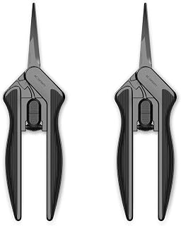 AC Infinity 6.6" Stainless Steel Pruning Shears 2-Pack | Ergonomic Nonstick Blades for Gardening, Hydroponics, Grow Tents