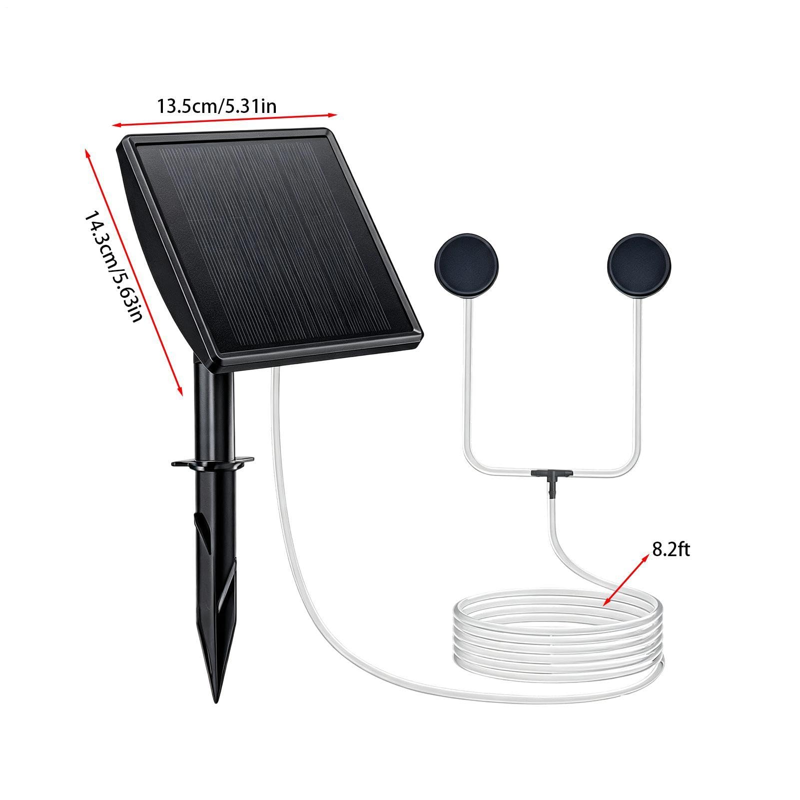 Solarbetriebener Teichbelüfter – wiederaufladbare Teichluftpumpe | Tragbare Solar-Luftpumpe für Teiche, Aquarien, Aquarien und Hydrokultur-Systeme