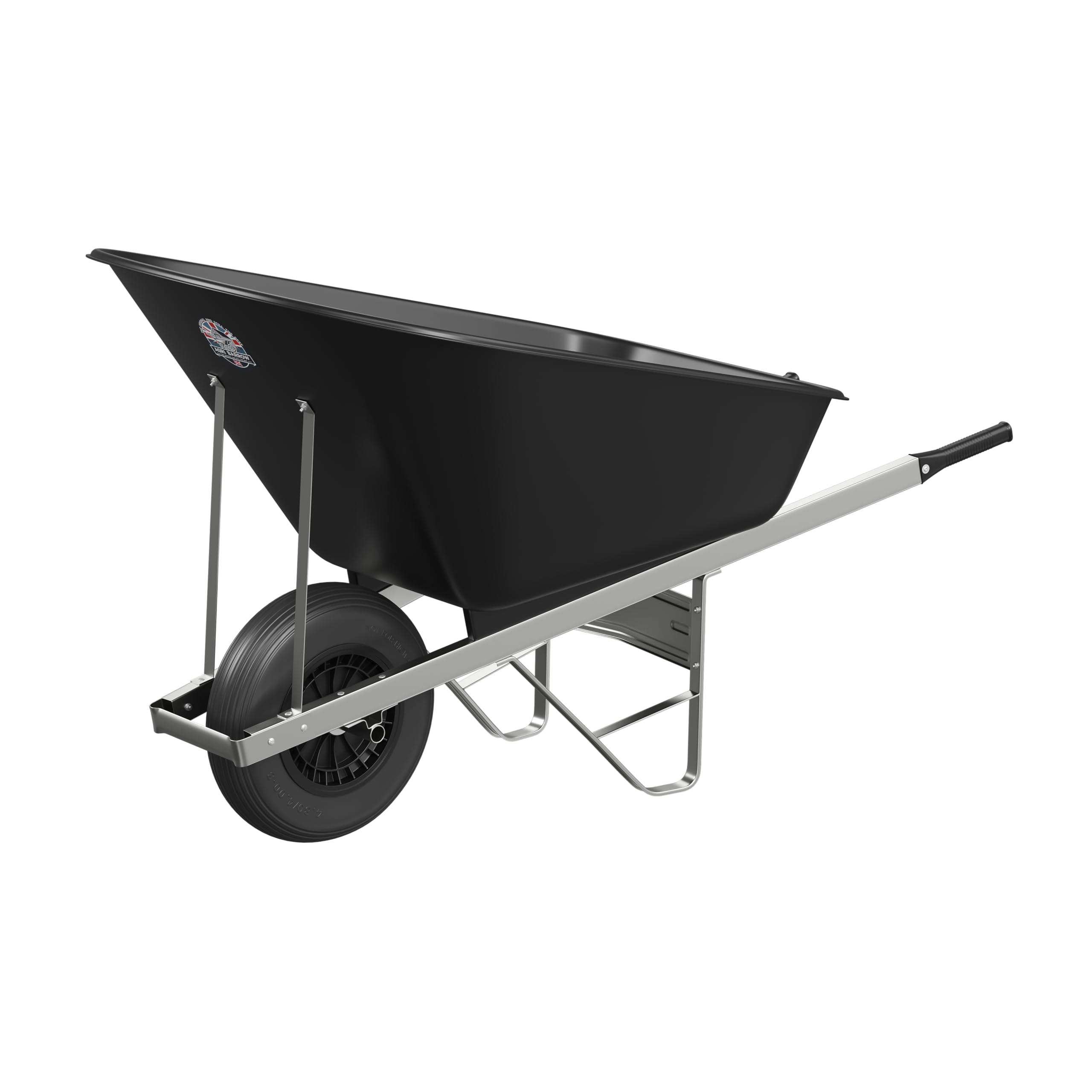 Agri Barrow Wheel Barrow 160 Litre Plastic Wheelbarrow with Puncture Proof Tires, Black- Ideal for Equestrians, Gardeners, Yard & Garden Maintainers, Farmers, Stable Workers, Allotment Owners