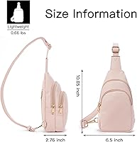 Vista 153 de Telena Riñonera pequeña para mujer, de cuero, cangureras, bolsa de pecho para mujer 3-camel marrón